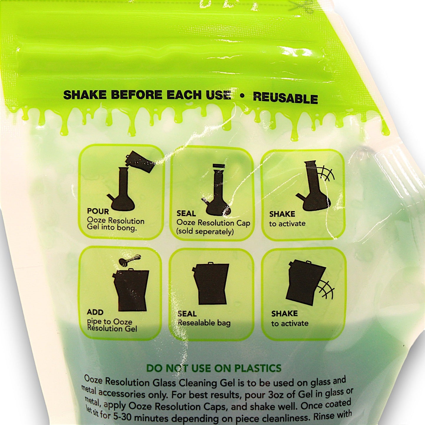 Ooze Resolution Gel Glass Cleaner Reusable Nontoxic