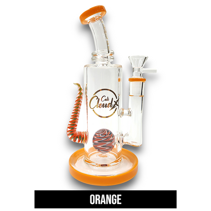 8" Cali CloudX Tail Straight Tube Percolator Bong