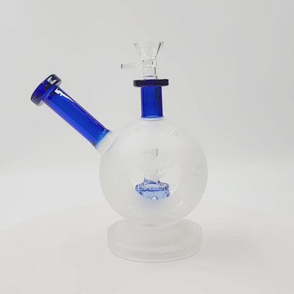 7" Diamond Glass Globe Barrel Percolator Bong