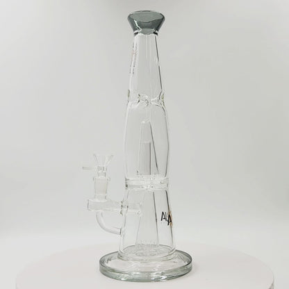 13" Aqua Works Showerhead Perc Cone Straight Tube Bong