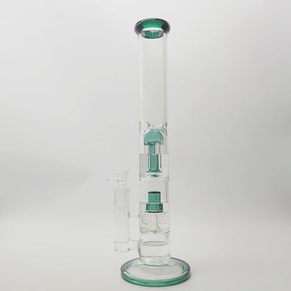 16" Heavy Duty Straight Tube Tree & Showerhead Percolator Bong