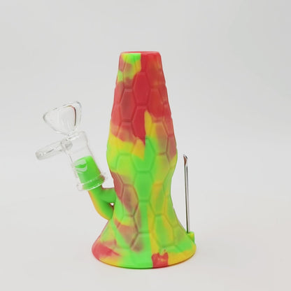 4-1/2" Pulsar Lava Flow Bong Flower and Dab Rig Silicone