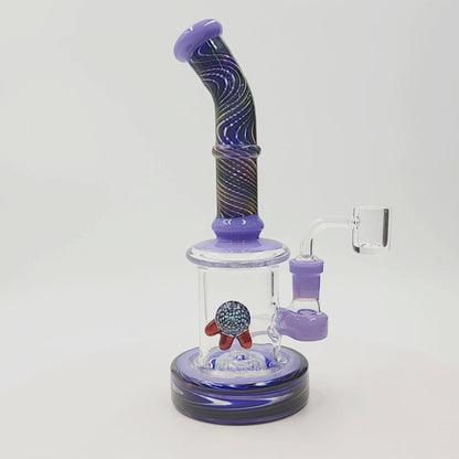 9" Circ Perc Colored Angle Mouth Dab Rig Bong