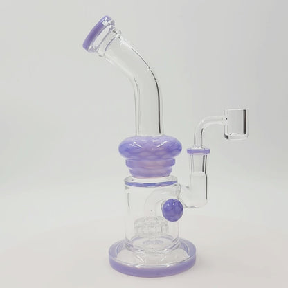 9" Circ Perc Colored Angle Mouth Dab Rig Bong