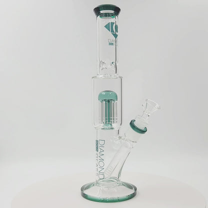 13" Diamond Glass Tree Percolator Straight Tube Bong