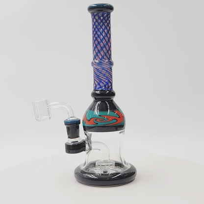 10" Circ Perc Colored Small Round Straight Mouth Dab Rig