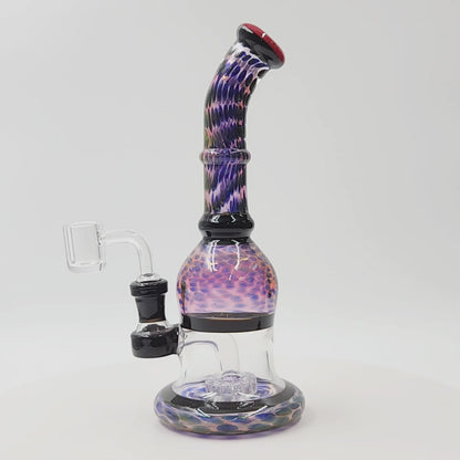 10" Circ Perc Colored Angle Mouth Dab Rig Bong