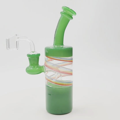 8" Pulsar Green Dab Rig Bong with Circ Perc