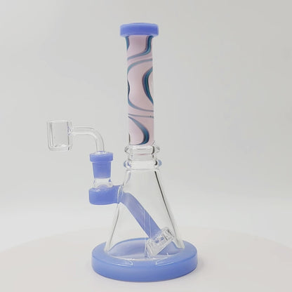 9" Swirl Angled Circ Perc Beaker Dab Rig Bong