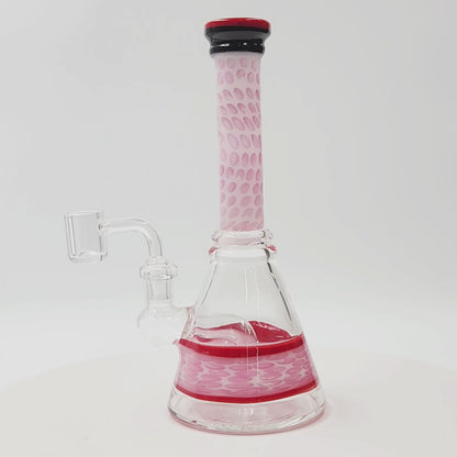 9" Dotted Circ Perc Beaker Dab Ring Bong