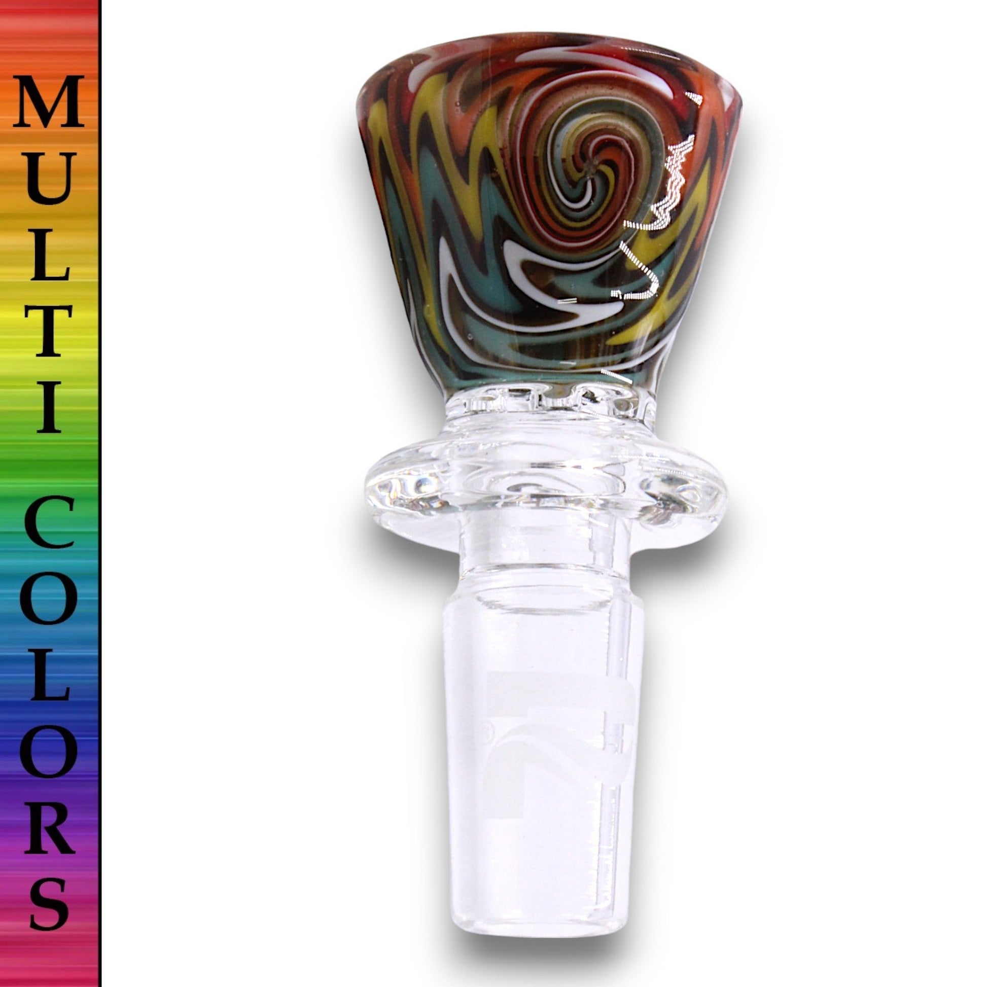 Pulsar Color Swirl 14mm Male Bowl Head Ring Handle