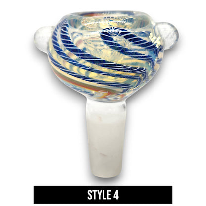 Round Color Swirl Bowl Head 14mm Male
