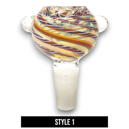 Round Color Swirl Bowl Head 14mm Male