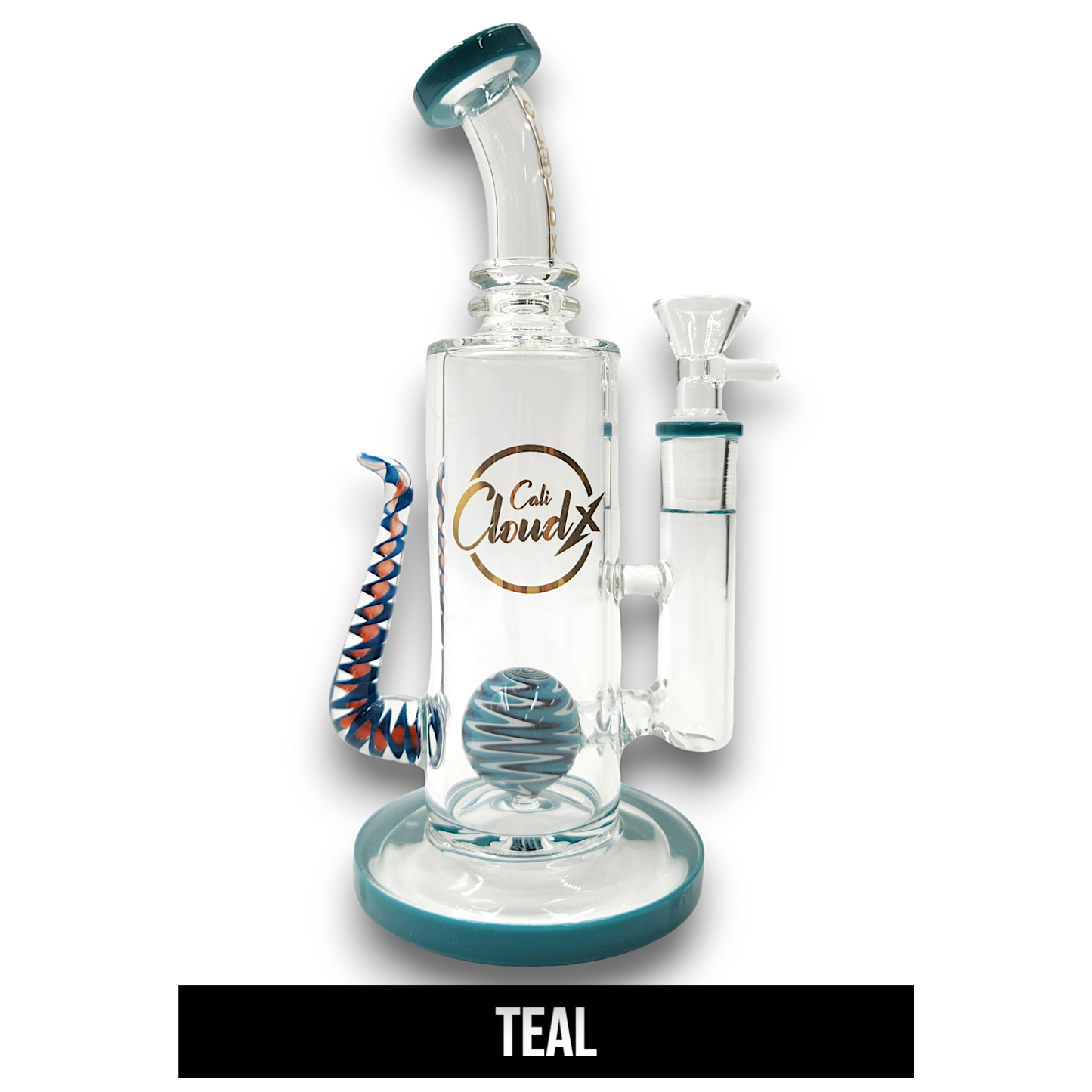 8" Cali CloudX Tail Straight Tube Percolator Bong