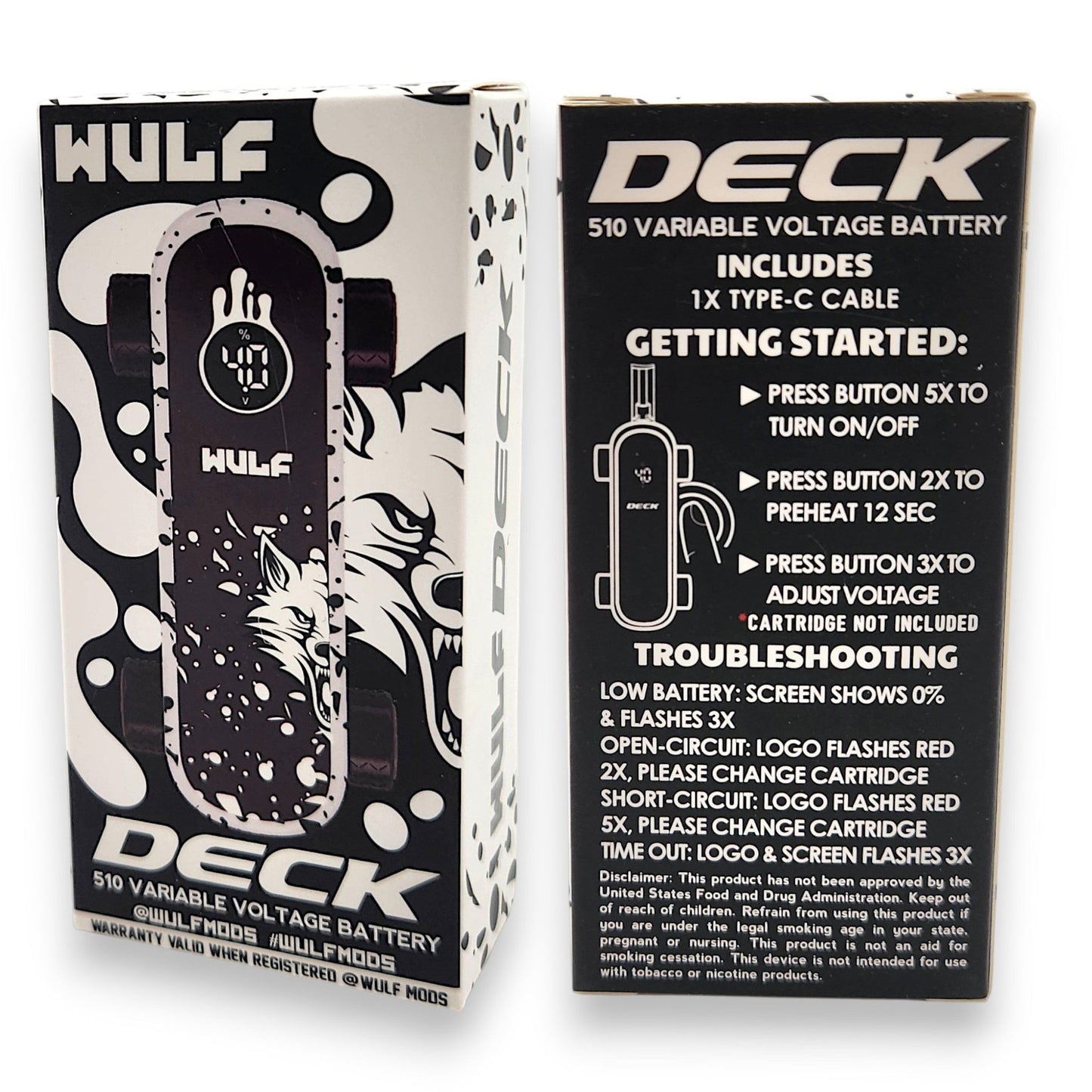 Wulf Deck Skateboard 510 Battery