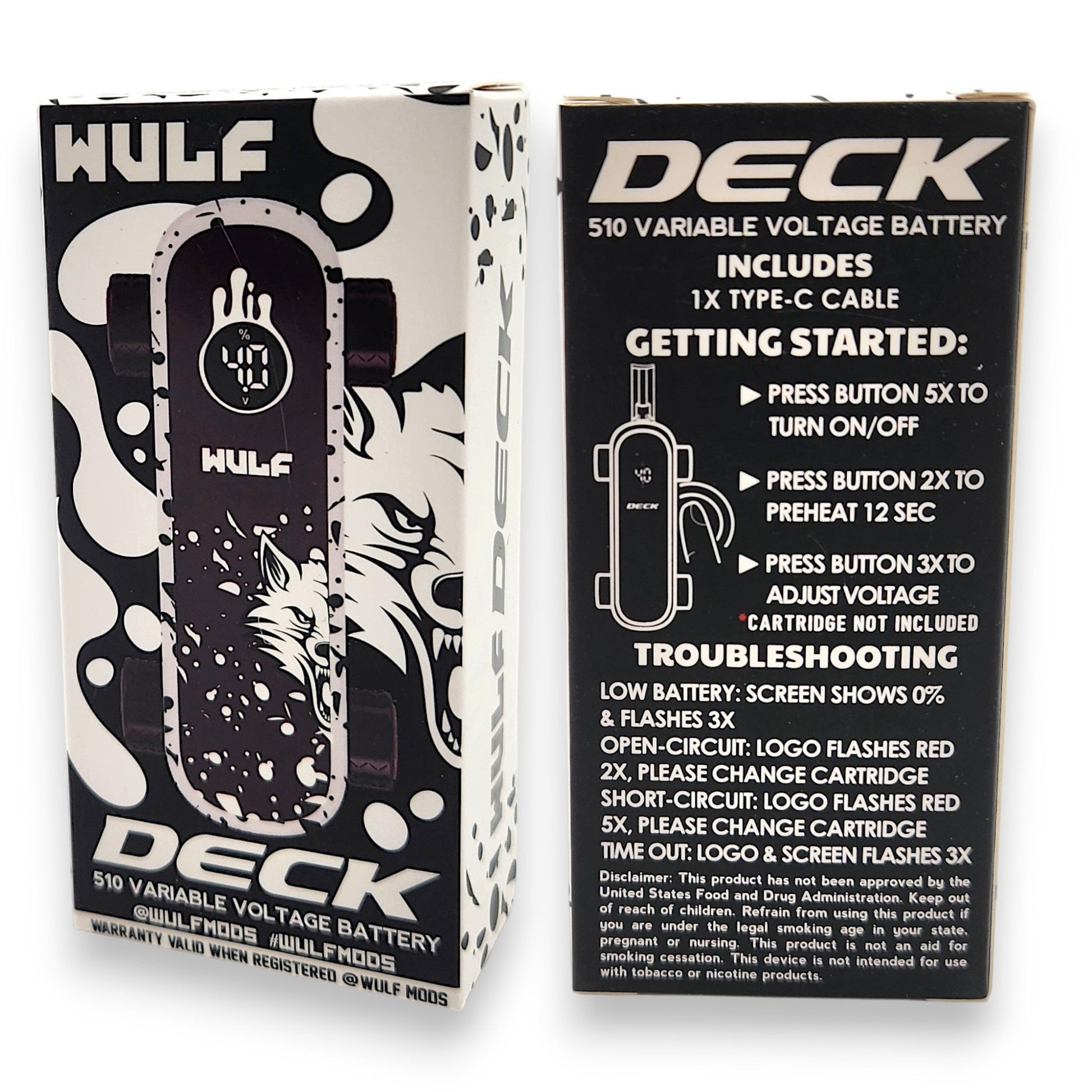 Wulf Deck Skateboard 510 Battery