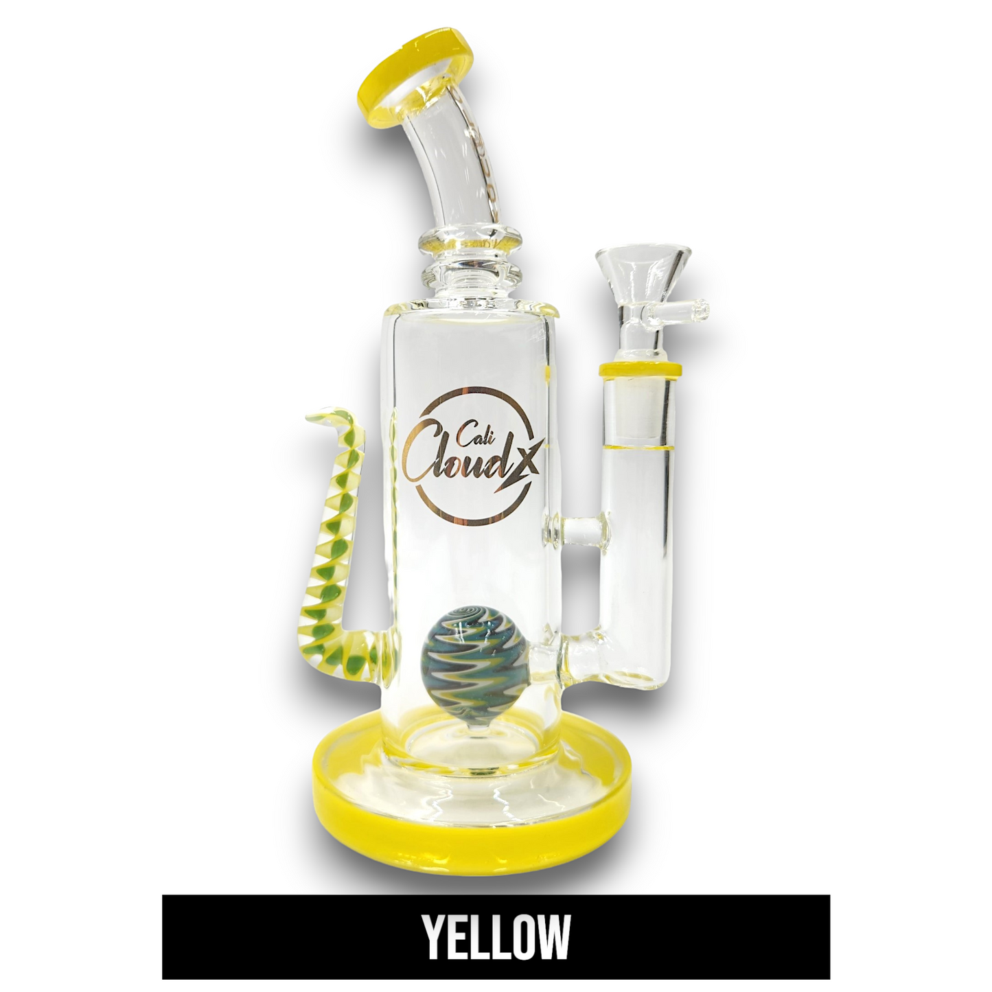 8" Cali CloudX Tail Straight Tube Percolator Bong