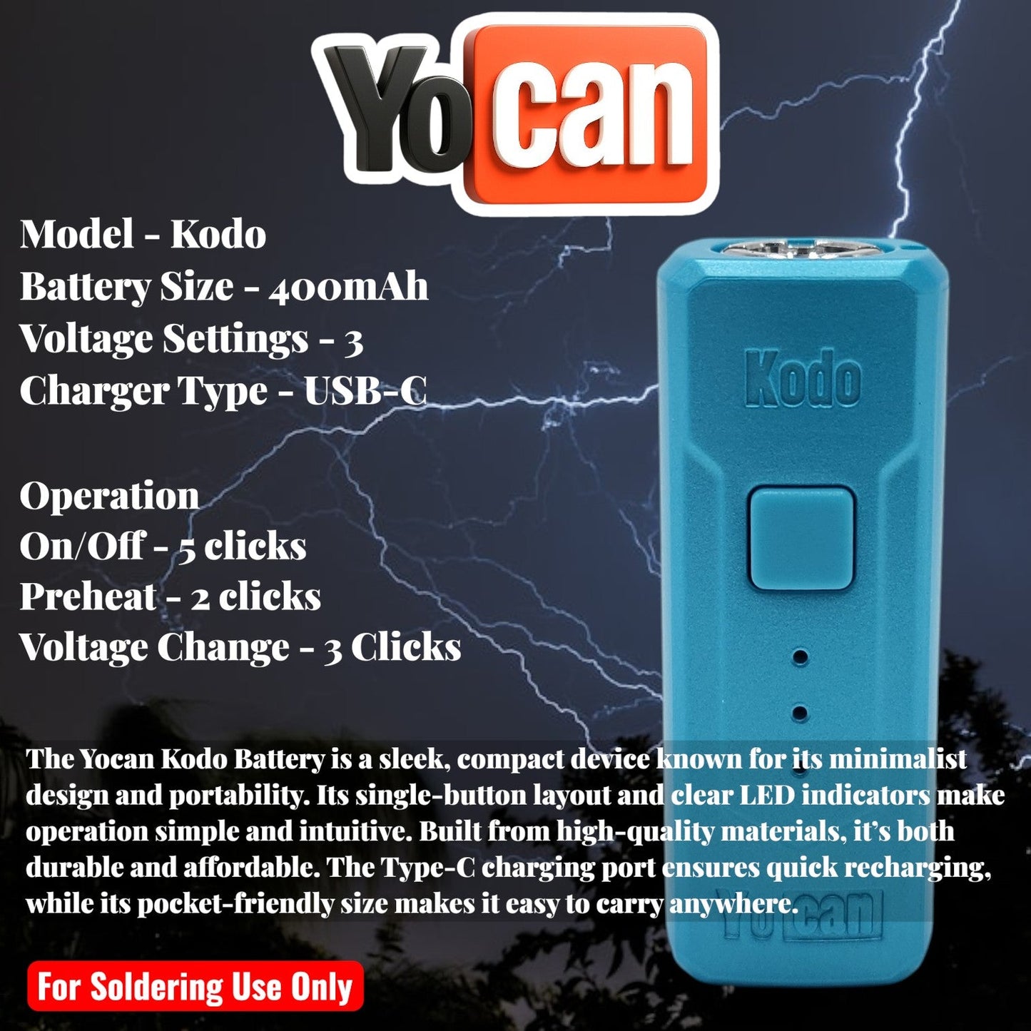 Yocan Kodo 510 Battery