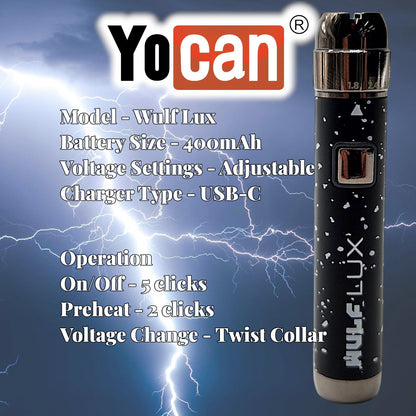 Yocan Wulf Lux 510 Battery